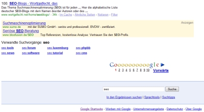 AdWords Anzeigen unter Suchergebnissen?