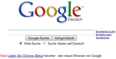 Google Chrome auf der Home Google Chrome auf der Home