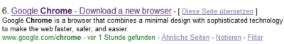 Google Chrome in den SERPS Google Chrome in den SERPS