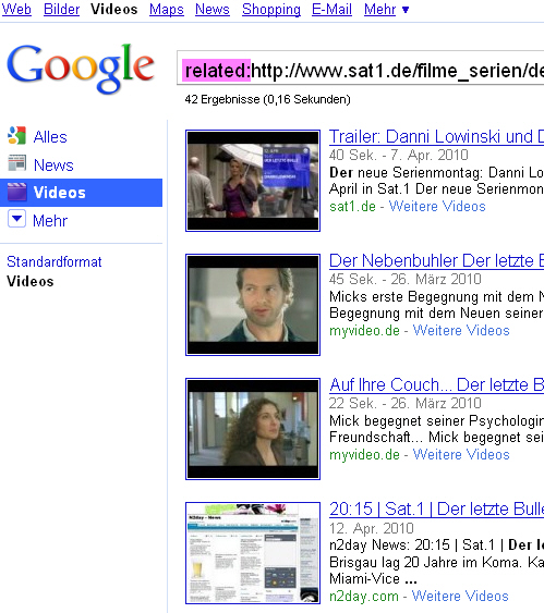 Google Videosuche