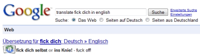 Translate Onebox bei Google