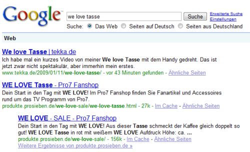 We love Tasse: SERPs We love Tasse: SERPs