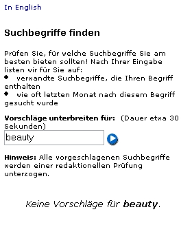 Yahoo Overture funktioniert nicht