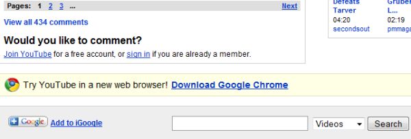 Google Chrome bei Youtube Google Chrome bei Youtube