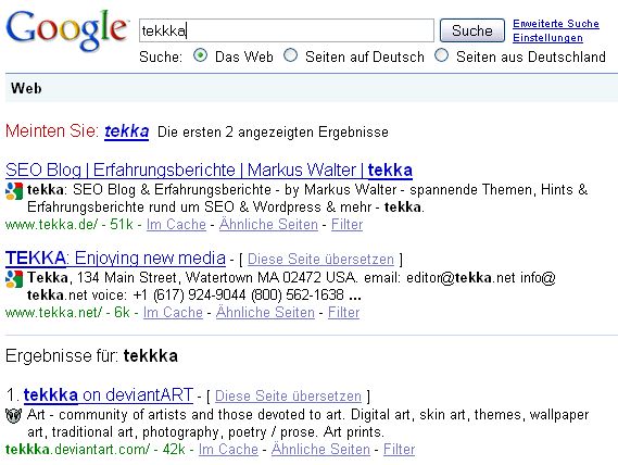 "Meinten Sie" bei Google "Meinten Sie" bei Google