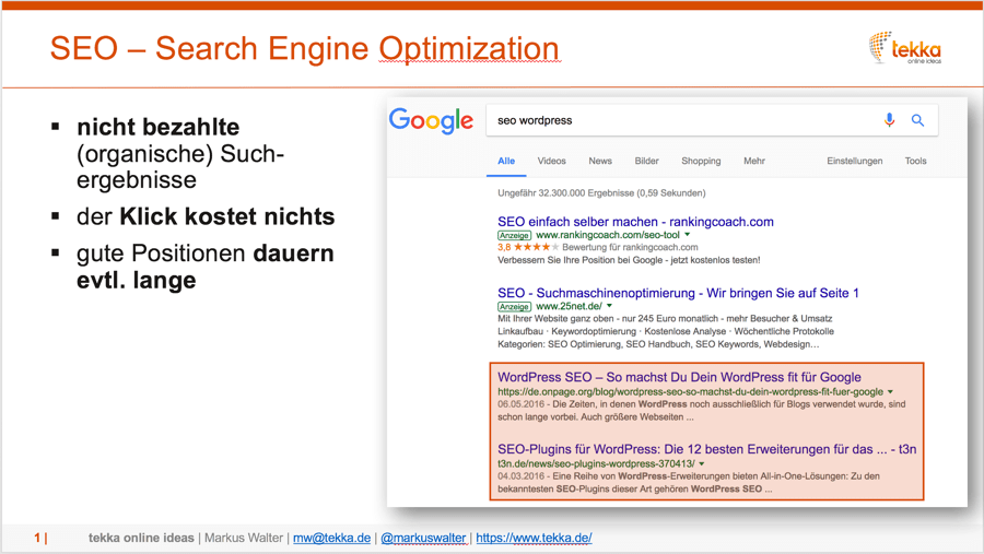 SEO - Suchmaschinenoptimierung